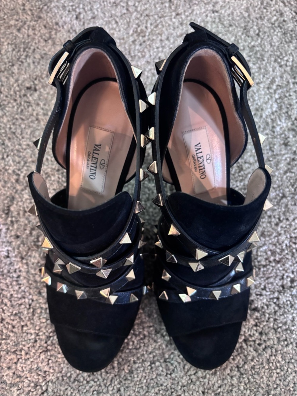 Valentino Rockstud Suede Sandals Sz 37